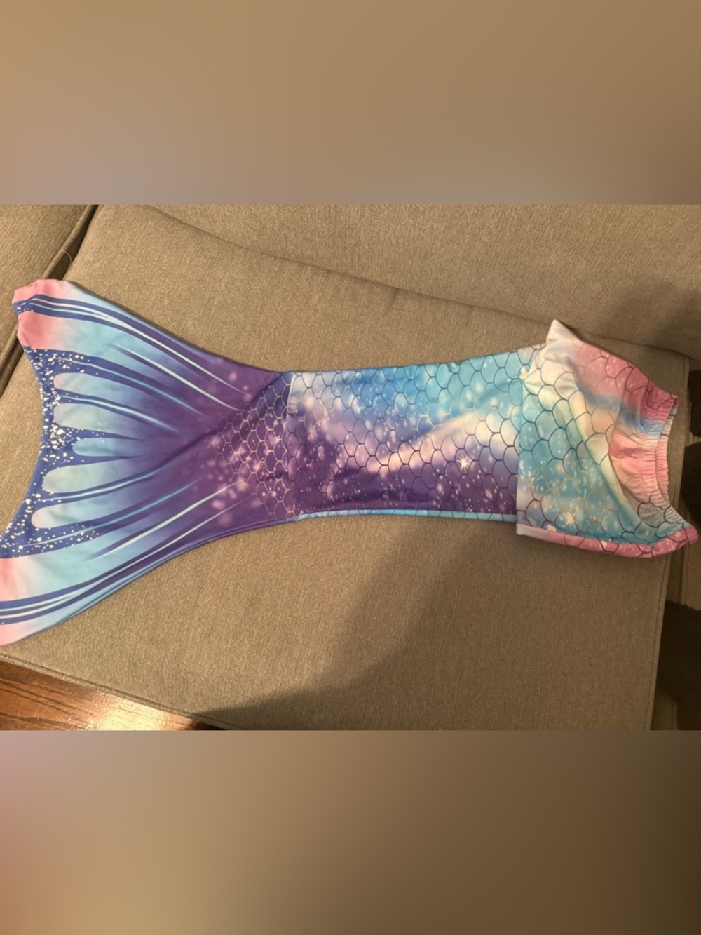 Kids Mermaid Tail Swimsuit Bottom - Purple Blue Galaxy